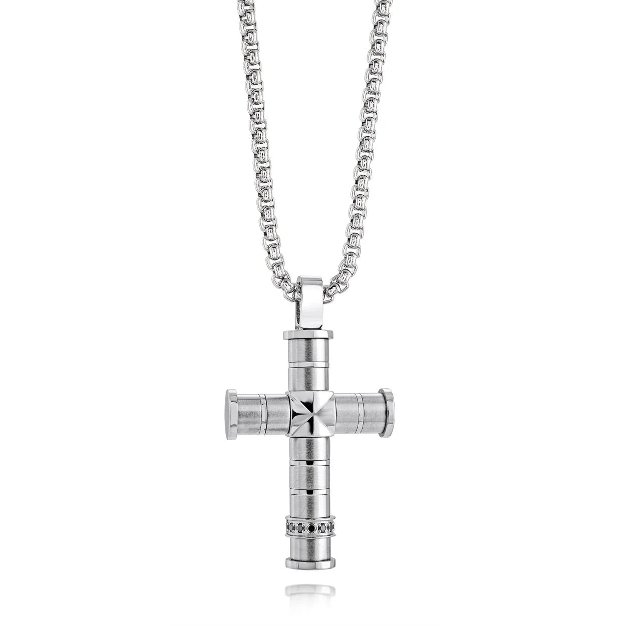 Collier croix pour homme en acier inoxydable – Chaîne de 56 cm (22 po), Bijoux chrétiens Canada