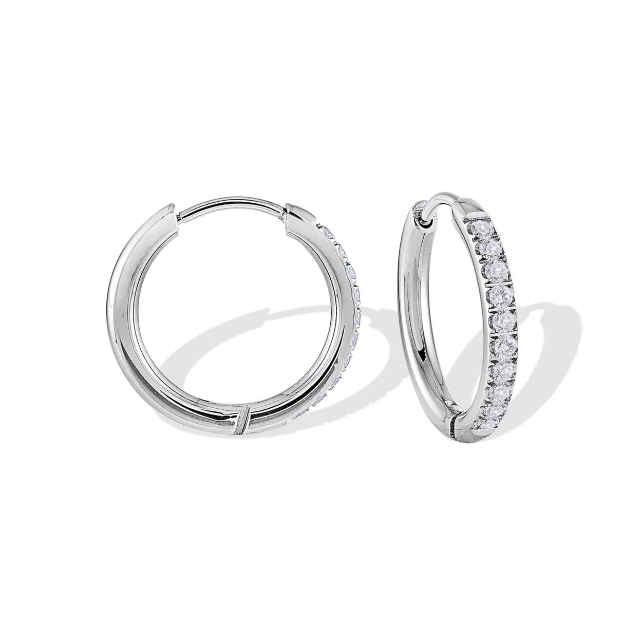 Eternity Huggie Hoop Earrings – Silver or 14K Gold Plated Premium Stainless Steel