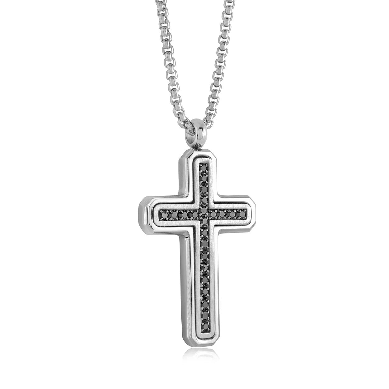 Cross Necklace Black CZ 22’’