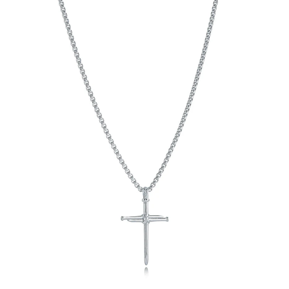Collier Croix Clou pour Homme – Bijou Chrétien en Acier Inoxydable 