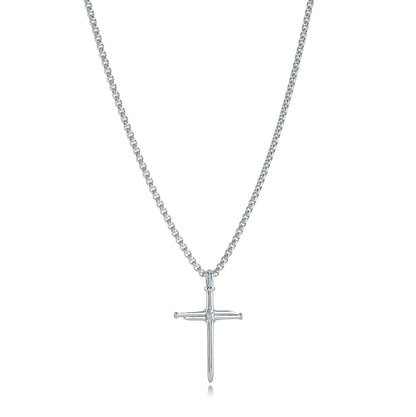 Collier Croix Clou pour Homme – Bijou Chrétien en Acier Inoxydable 