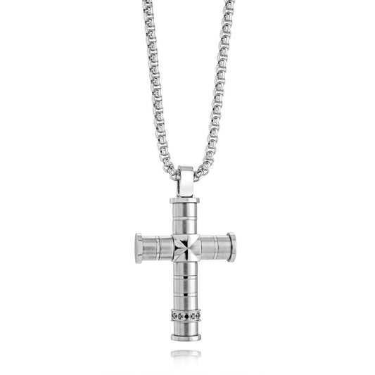 Collier croix pour homme en acier inoxydable – Chaîne de 56 cm (22 po), Bijoux chrétiens Canada