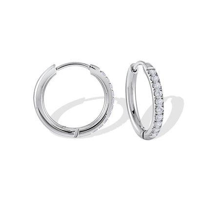 Eternity Huggie Hoop Earrings – Silver or 14K Gold Plated Premium Stainless Steel