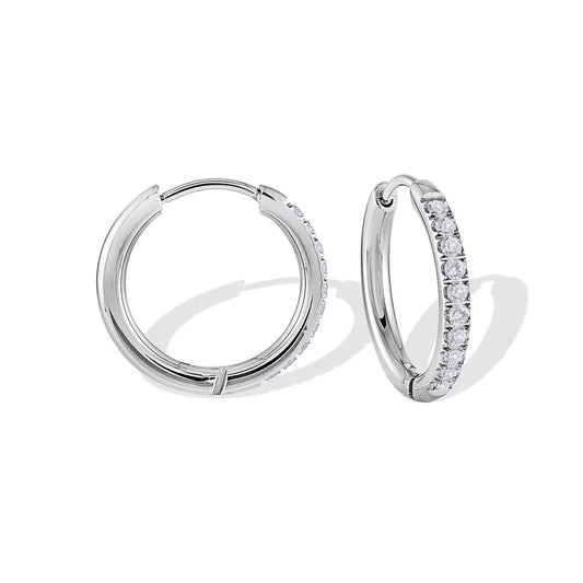 Eternity Huggie Hoop Earrings – Silver or 14K Gold Plated Premium Stainless Steel