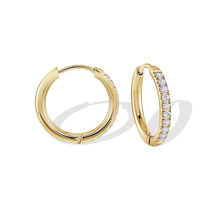 Eternity Huggie Hoop Earrings – Silver or 14K Gold Plated Premium Stainless Steel
