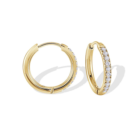 Eternity Huggie Hoop Earrings – Silver or 14K Gold Plated Premium Stainless Steel