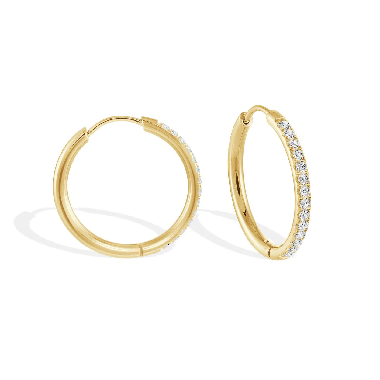Boucles d'oreilles Créoles Éternité Hoop | Acier Inoxydable Plaqué Or 14k ou Argent