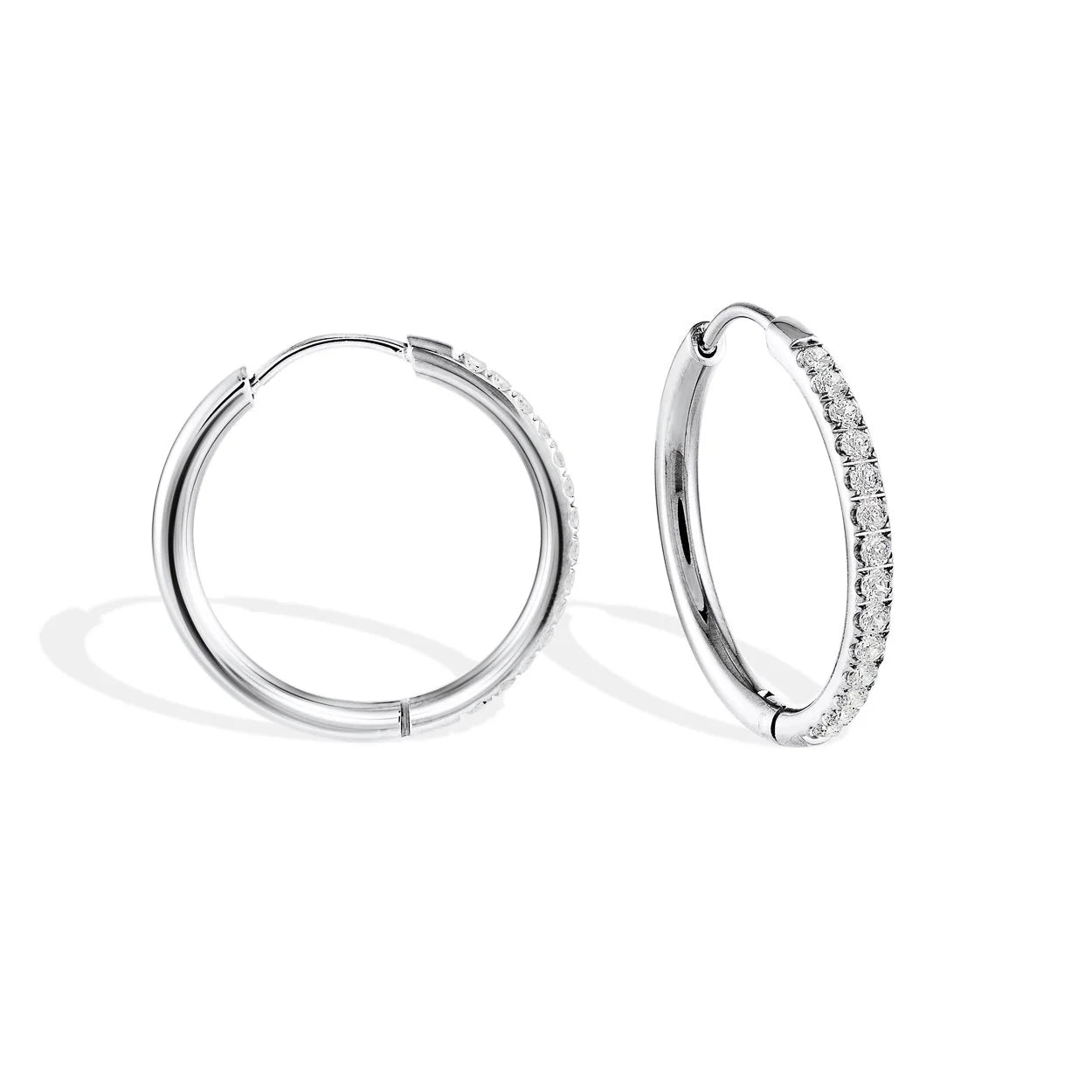 Boucles d'oreilles Créoles Éternité Hoop | Acier Inoxydable Plaqué Or 14k ou Argent