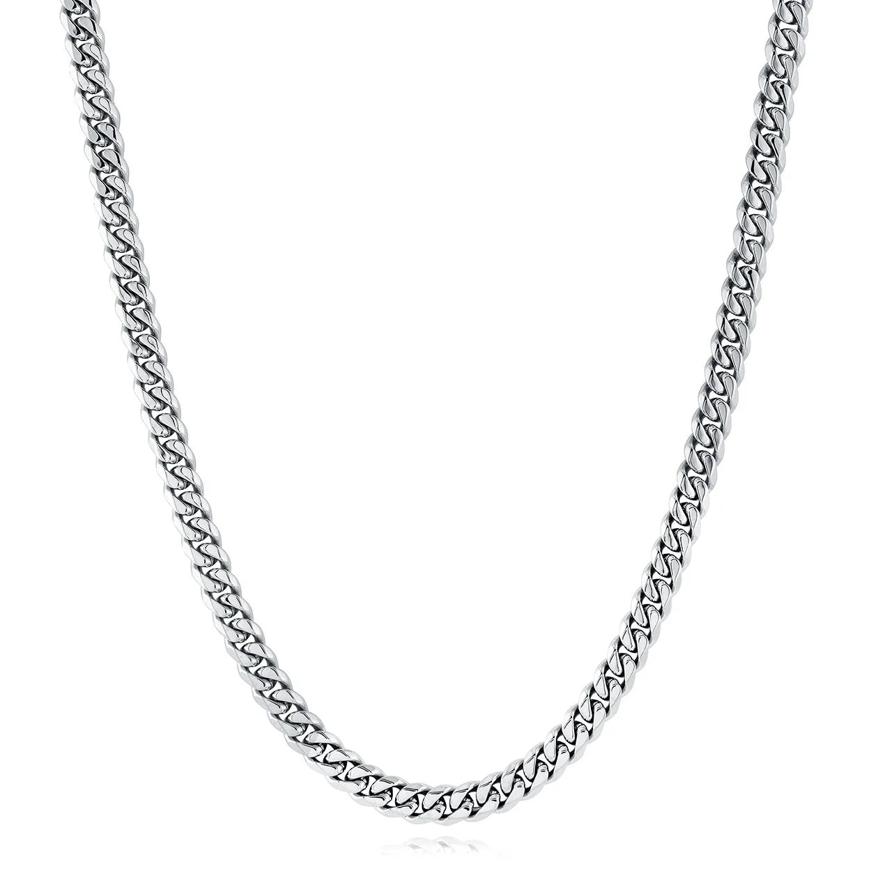Curb Link Steel Silver Chain Polished 7.7mm