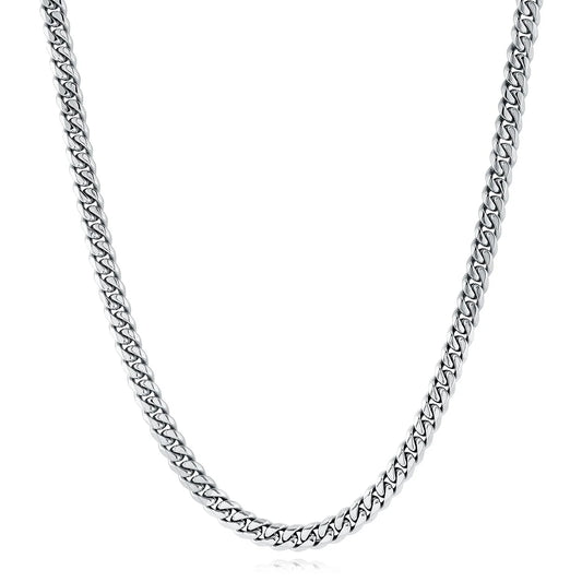 Curb Link Steel Silver Chain Polished 7.7mm