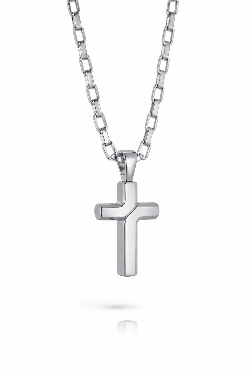 Moderna Cross Necklace – 20" Paperclip Chain, 14k Gold or Silver Gospel Selections