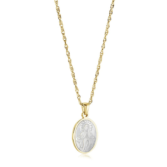 Virgin Mary Necklace for Women – Premium Stainless Steel Chain With 14K Gold Component