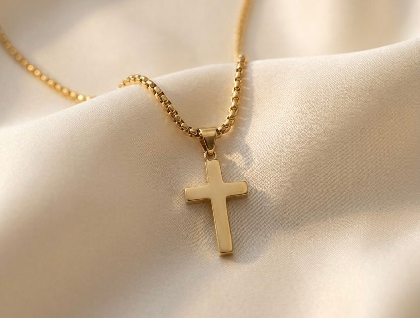 Classic Jesus Cross Necklace - Stainless Steel Chain
