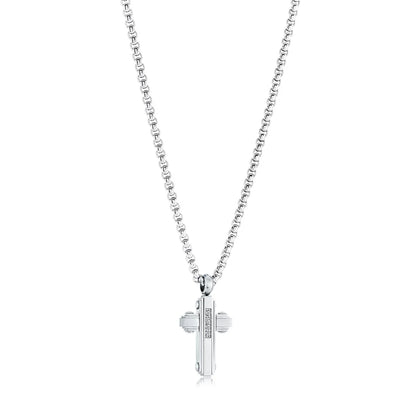 Women’s stainless steel cross necklace with 14K gold plated finish chain, Christian jewelry Canada